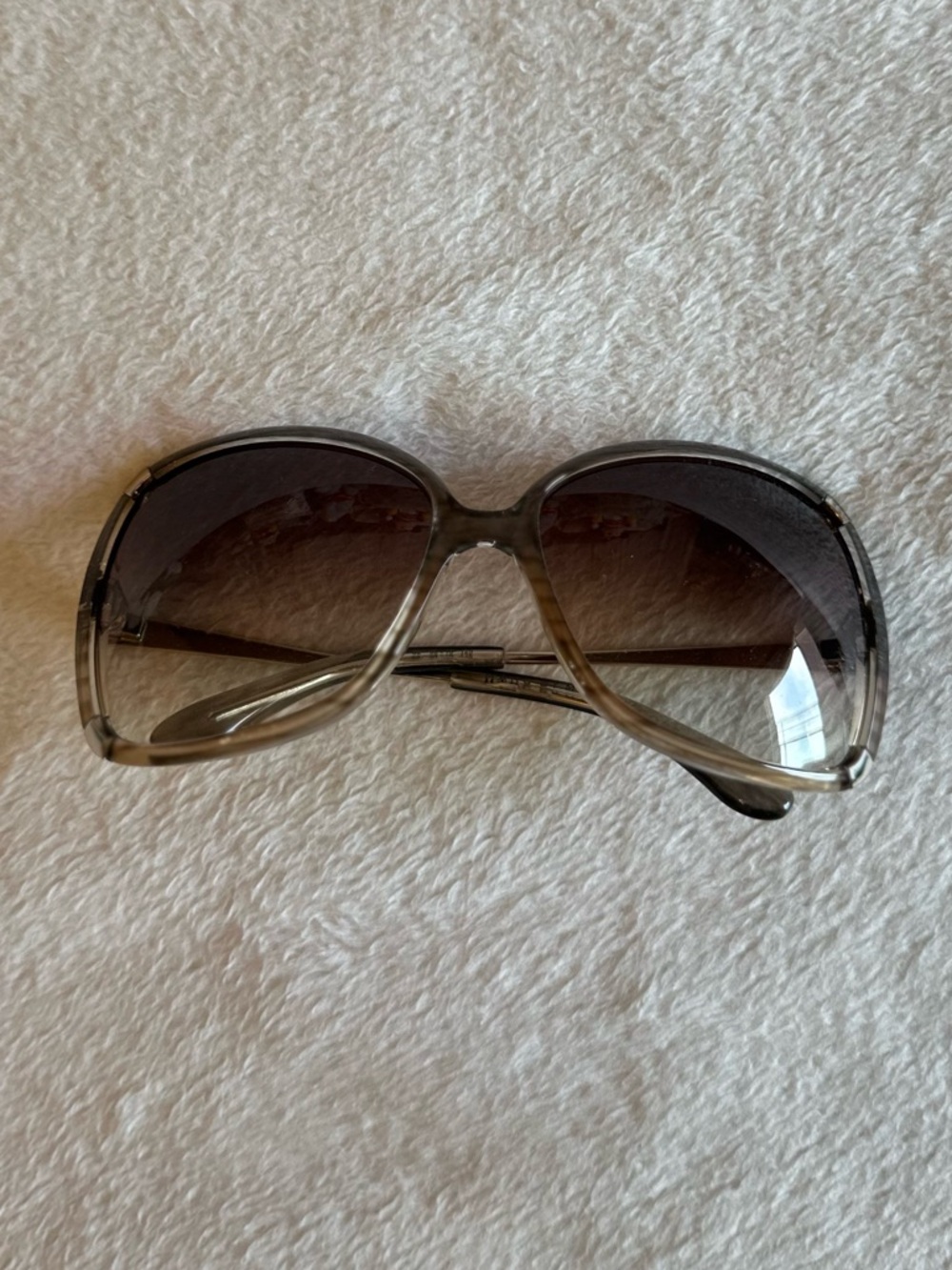 Marc Jacobs Translucent Taupe Gradient Oversized Square Sunglasses
